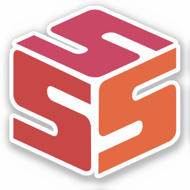 S-Cubed Red Logo Sticker (3" x 3") (Front)