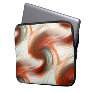 S-curve in oyster beige texture and shaded red on  laptop sleeve