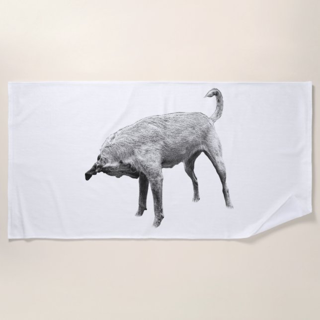 S-Curve Terrier Profile Beach Towel (Front)