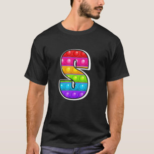 S Cutest Capital Letter S Alphabet Funny Poppin Ki T-Shirt