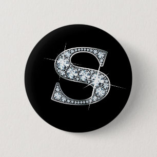 "S" Diamond Bling Button