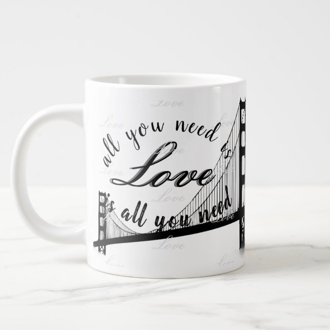 S.F Love  Large Coffee Mug (Left)