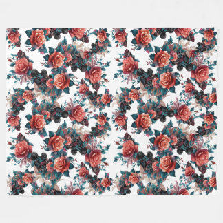 S floral  fleece blanket