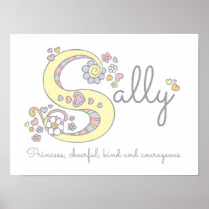 S for Sally monogram letter art name meaning Poster