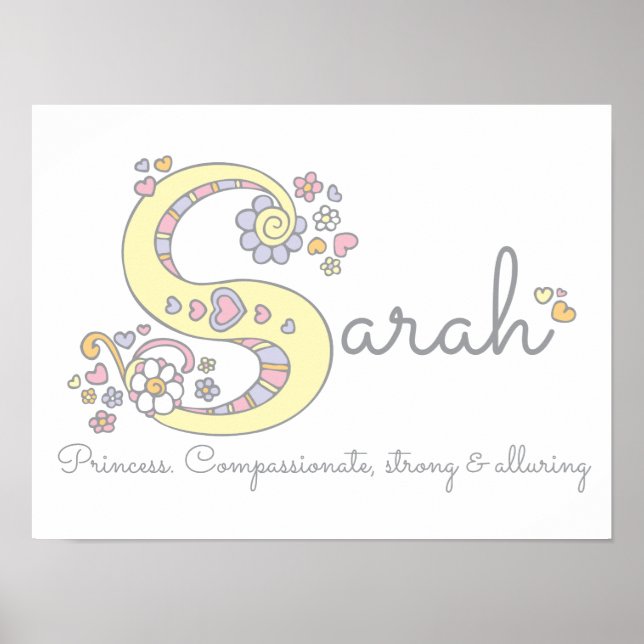 S for Sarah monogram letter art name meaning Poster (Front)