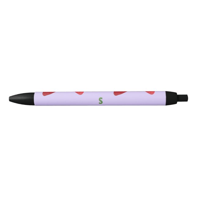 S for strawberry purple black ink pen (Front)