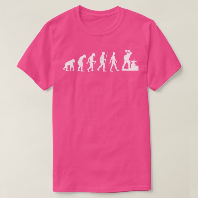 S Funny Anvil Blacksmith Evolution Work Blacksmith T-Shirt (Design Front)