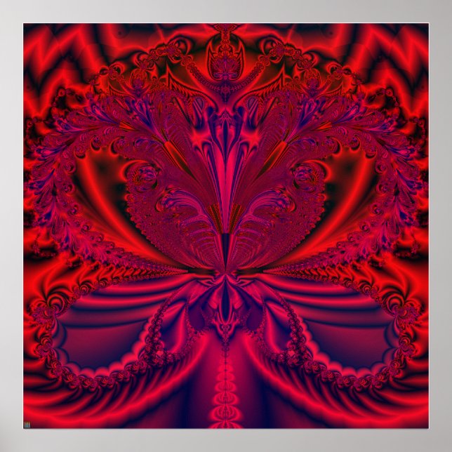 S.I. "Ruby's Passion" Abstract Fractal Art Poster (Front)