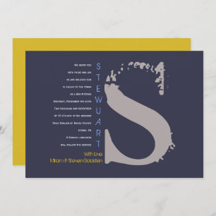S Initial Collection Bat Bar Mitzvah Invitation