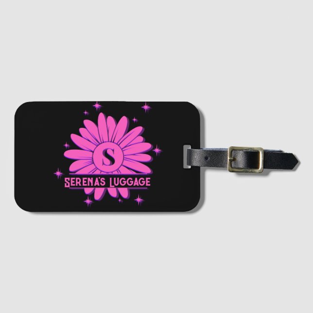 S Initial & Name Custom Luggage Tag, Custom Tag (Front Horizontal)