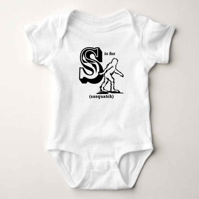 S is for Sasquatch Baby Bodysuit (Front)