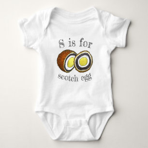 S is for SCOTCH EGG British Snack Food Sausage Baby Bodysuit