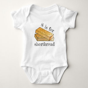 S IS FOR Scottish Shortbread Biscuits British Food Baby Bodysuit