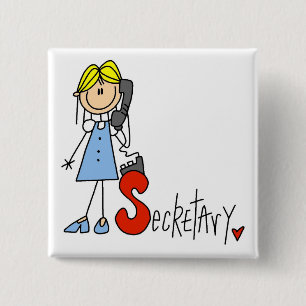 S is for Secretary 15 Cm Square Badge