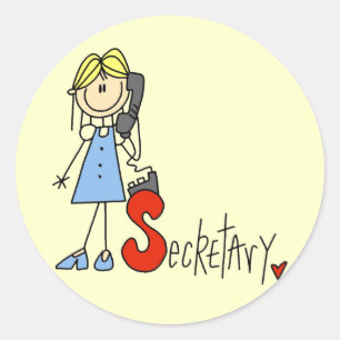 S is for Secretary Classic Round Sticker