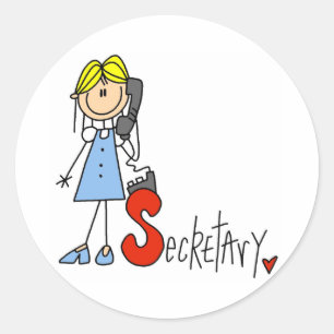 S is for Secretary Classic Round Sticker