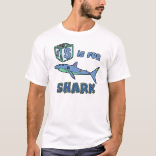 S is for Shark Toddler T-Shirt (White Outline)