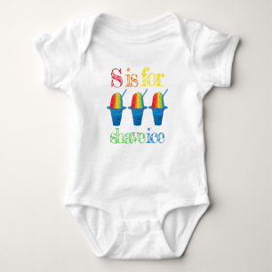 S is for Shave Ice Hawaiian Rainbow Dessert Hawaii Baby Bodysuit