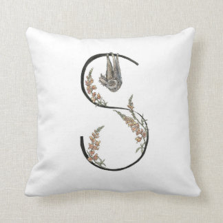 S is for Sloth and Snapdragons pillow! Cushion