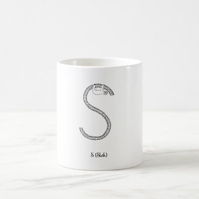 S is for Sloth Coffee Mug (Center)