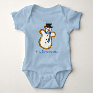 S is for Snowman Snow Man Winter Christmas Holiday Baby Bodysuit