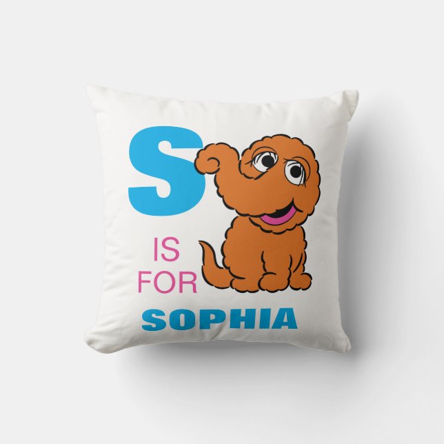 S is for Snuffleupagus | Add Your Name Cushion (Front)