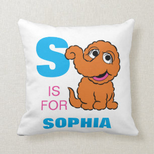 S is for Snuffleupagus Add Your Name Cushion
