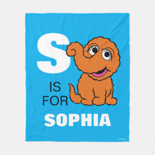 S is for Snuffleupagus   Add Your Name Fleece Blanket