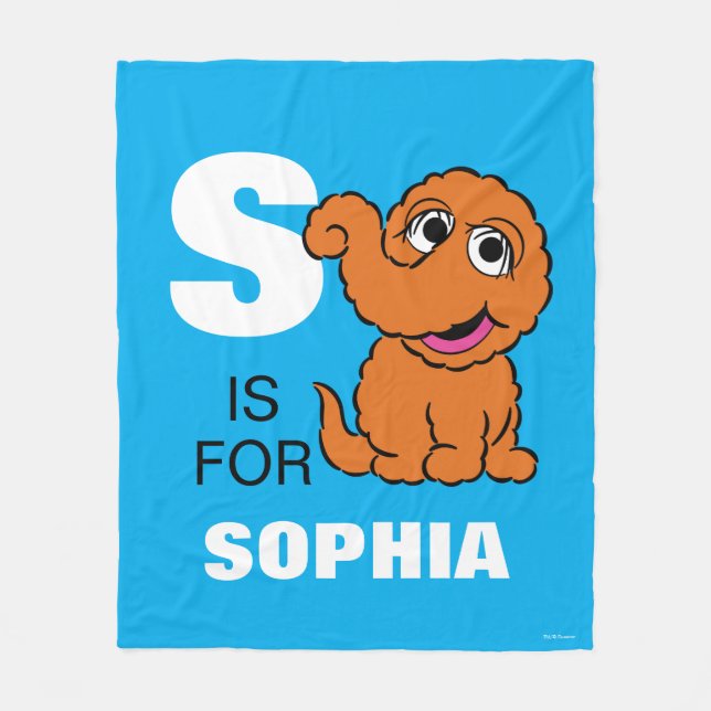 S is for Snuffleupagus | Add Your Name Fleece Blanket (Front)