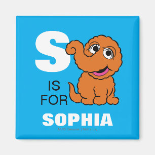 S is for Snuffleupagus   Add Your Name Magnet