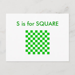 "S" is for Square Alphabet Flashcard Postcard