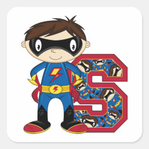 S is for Superhero Square Sticker