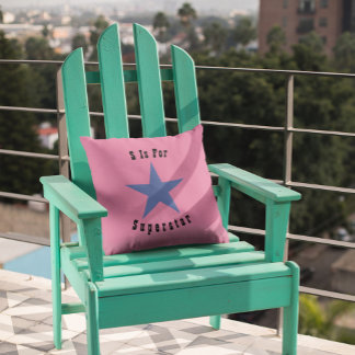 S Is For Superstar Throw Pillow