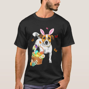 S Jack Russell Bunny Ear With Eggs Easter Costume  T-Shirt