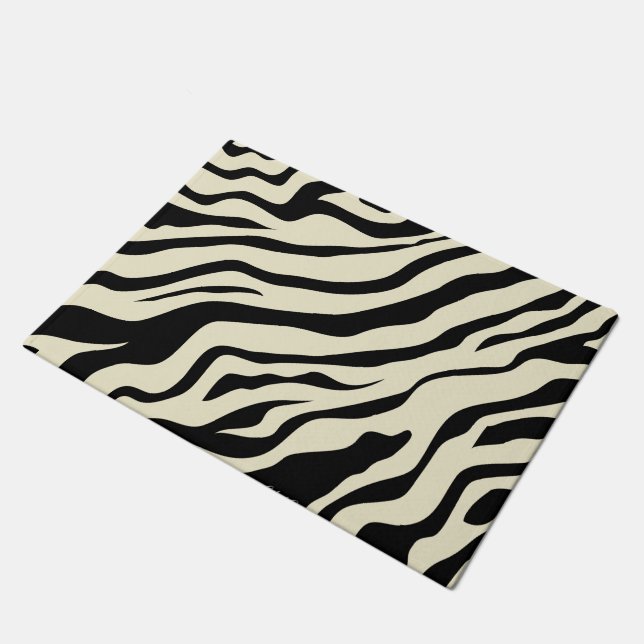 S.K. Zebra Fever Door Mat (Angled)