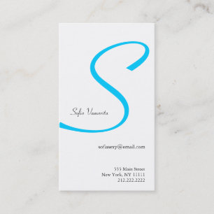 S Letter Alphabet Business Card Blue Rippon