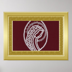 S. Mary Opulent gold border frame custom photo Poster