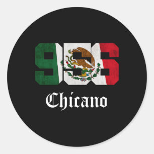 S Mexican Flag Chicano Texas 956 Area Code Classic Round Sticker