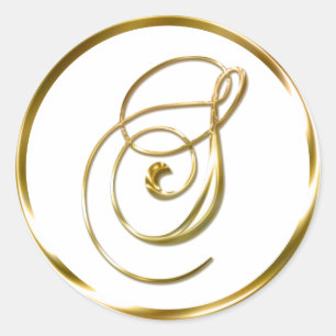 S Monogram Faux Gold Envelope Or Favour Seal