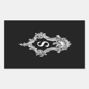 S Monogram Initial Rectangular Sticker