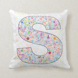 "S" Monogrammed Throw Pillow