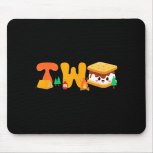 S’more 2nd birthday camping theme 2 year old party mouse mat