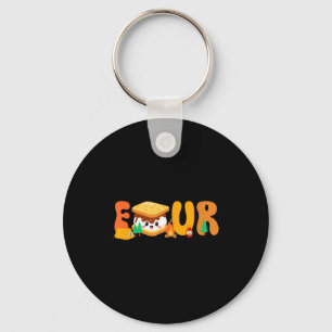 S’more 4th birthday camping theme 4 year old party key ring
