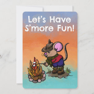 S’more Birthday Party Fun Mouse Invitation