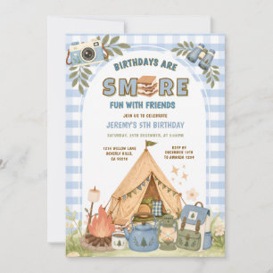 S’more Fun With Friends Camping Birthday  Invitation