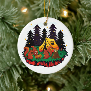 S’more Fun With This Camping Squirrel Ceramic Tree Decoration