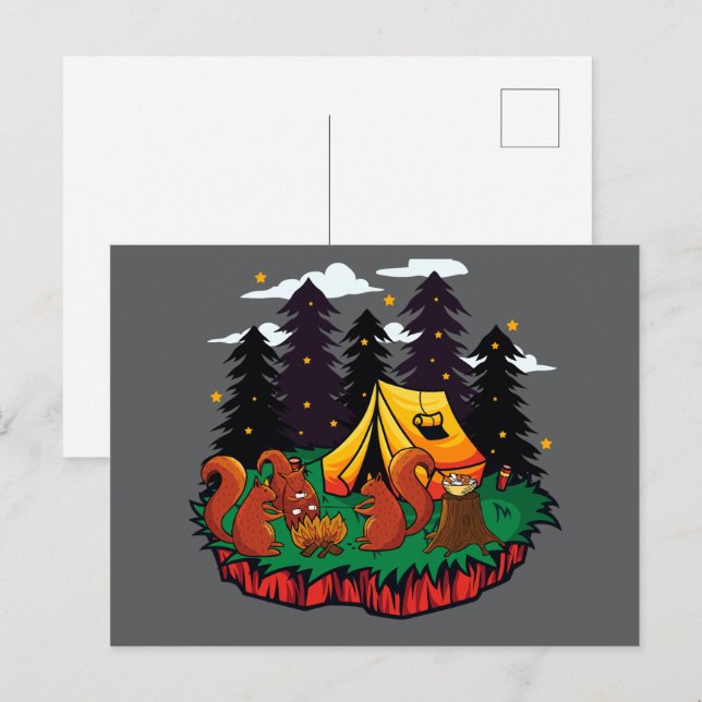 S’more Fun With This Camping Squirrel Postcard (Front/Back)