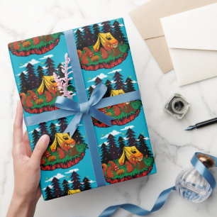 S’more Fun With This Camping Squirrel Wrapping Paper