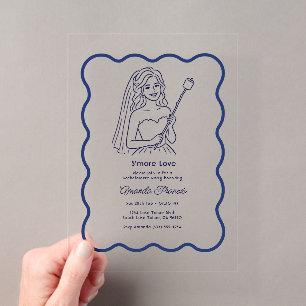 S’more Love Preppy Lake Bachelorette Party Bride Acrylic Invitations