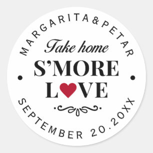 S’more Love Wedding  Classic Round Sticker